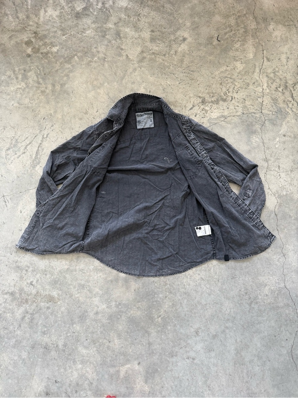 Machine Gray Washed Jean Jacket - Picture 4 of 10